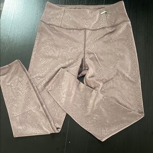 Tahari Sport Taupe Snakeskin Leggings